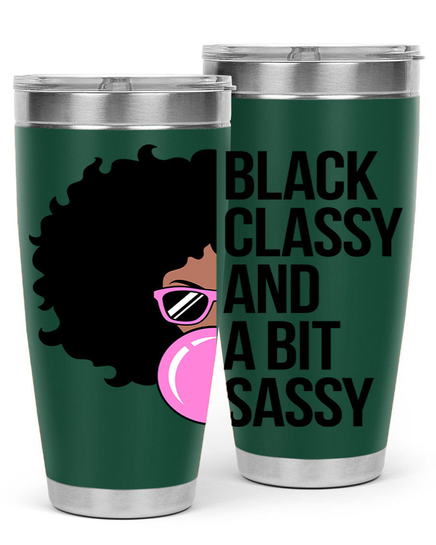 A stylish black cotton tank top featuring classy and sassy phrases, perfect for casual wear.