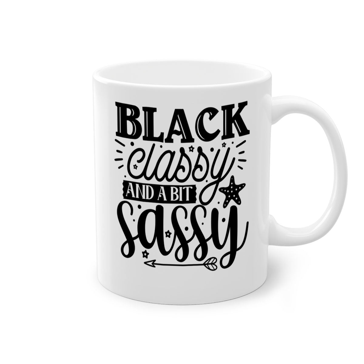 Black classy and a bit sassy Style 61# Mug with a glossy finish, featuring a colored handle and interior, available in multiple colors.