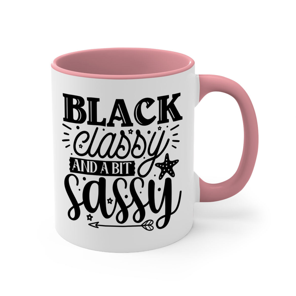 Black classy and a bit sassy Style 61# Mug with a glossy finish, featuring a colored handle and interior, available in multiple colors.