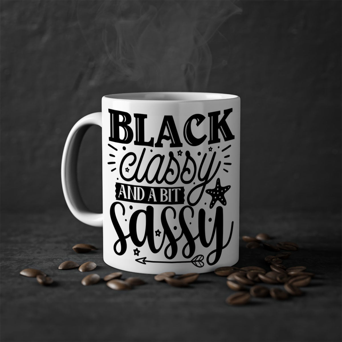 Black classy and a bit sassy Style 61# Mug with a glossy finish, featuring a colored handle and interior, available in multiple colors.