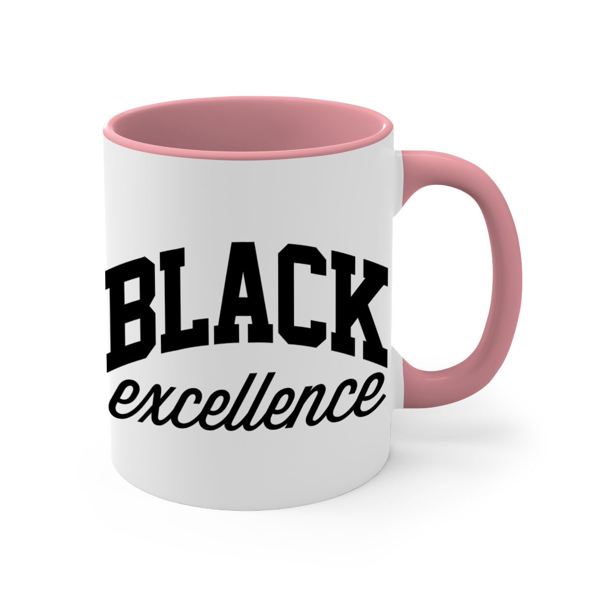 Black Excellence 211# Mug featuring a glossy finish with a colored handle and interior, available in multiple colors.