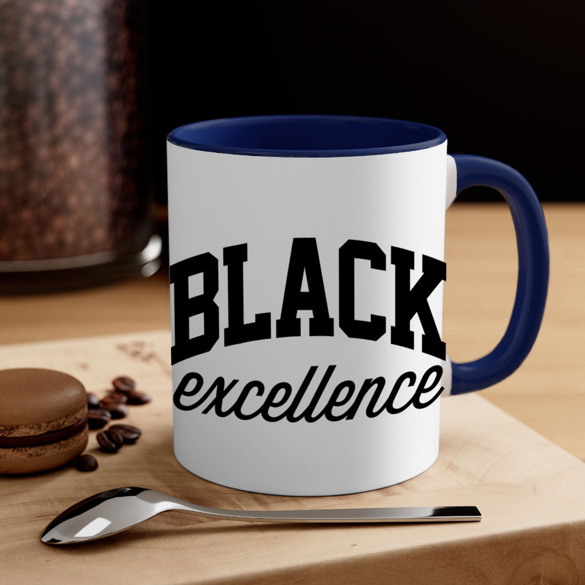 Black Excellence 211# Mug featuring a glossy finish with a colored handle and interior, available in multiple colors.