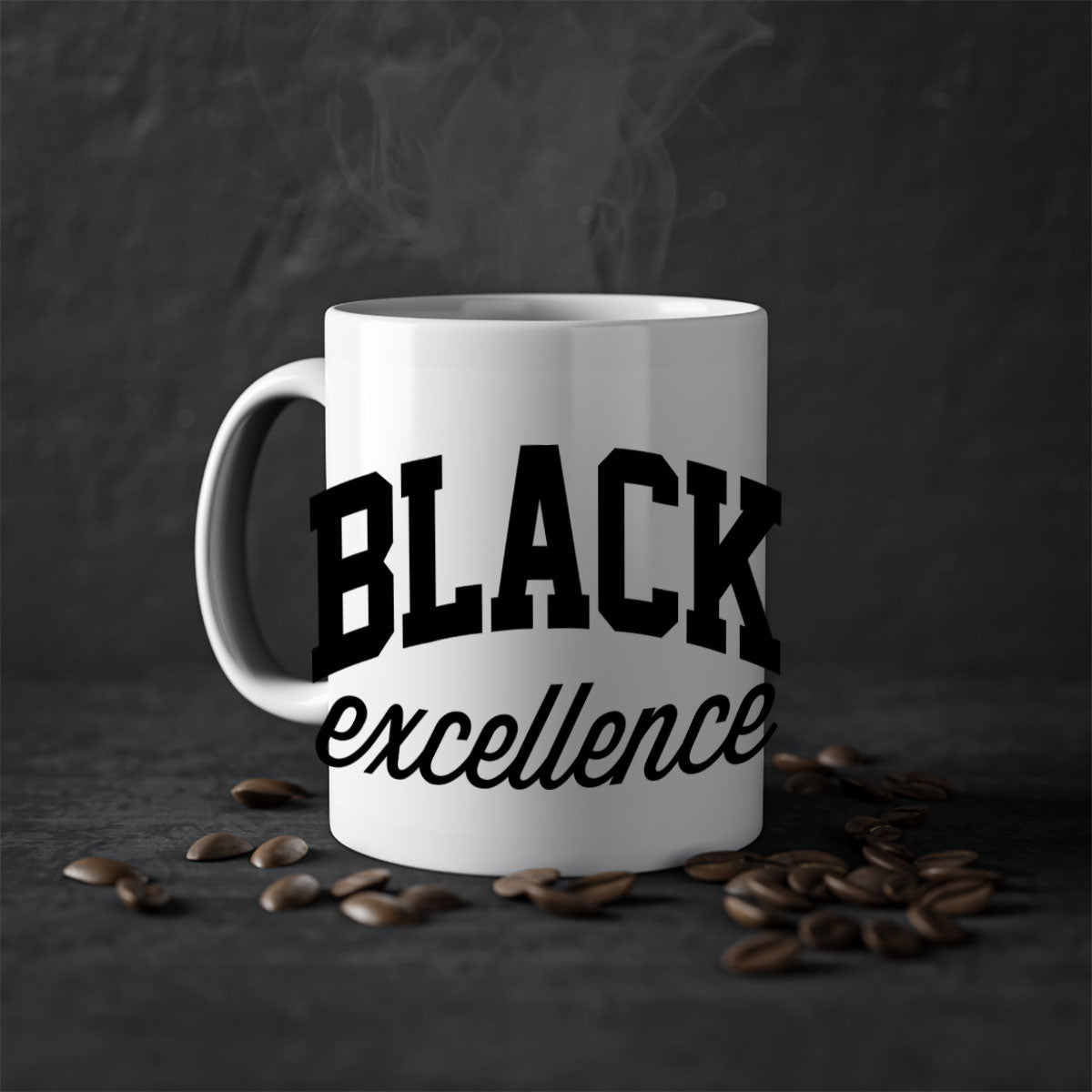 Black Excellence 211# Mug featuring a glossy finish with a colored handle and interior, available in multiple colors.