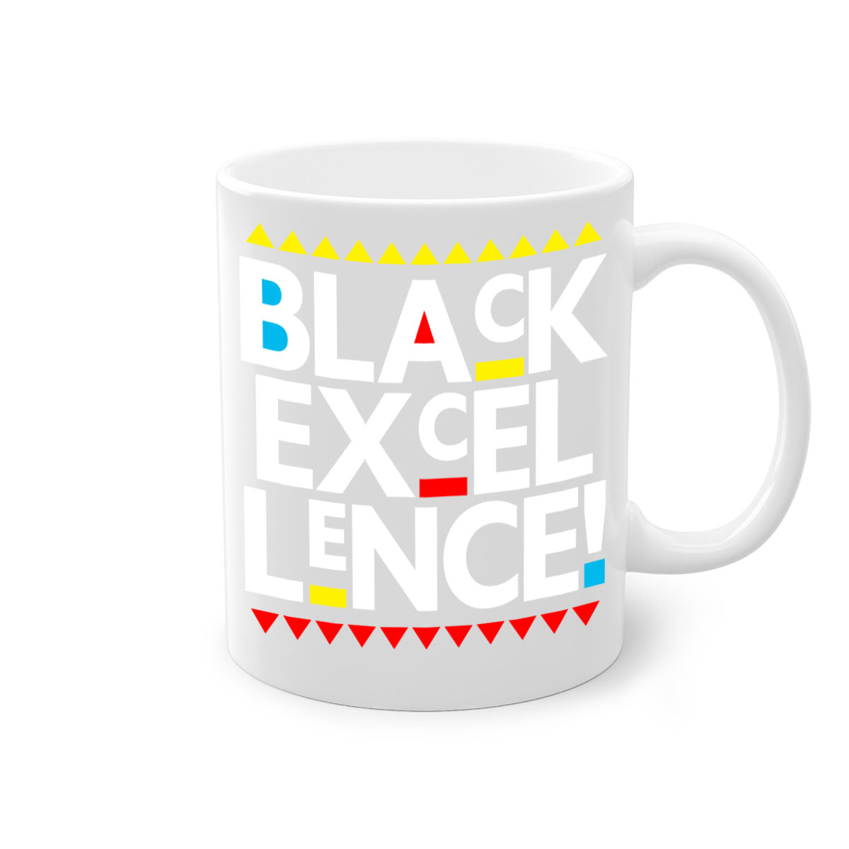 Black Excellence 210# Mug with colored handle and glossy finish, available in multiple colors and sizes.