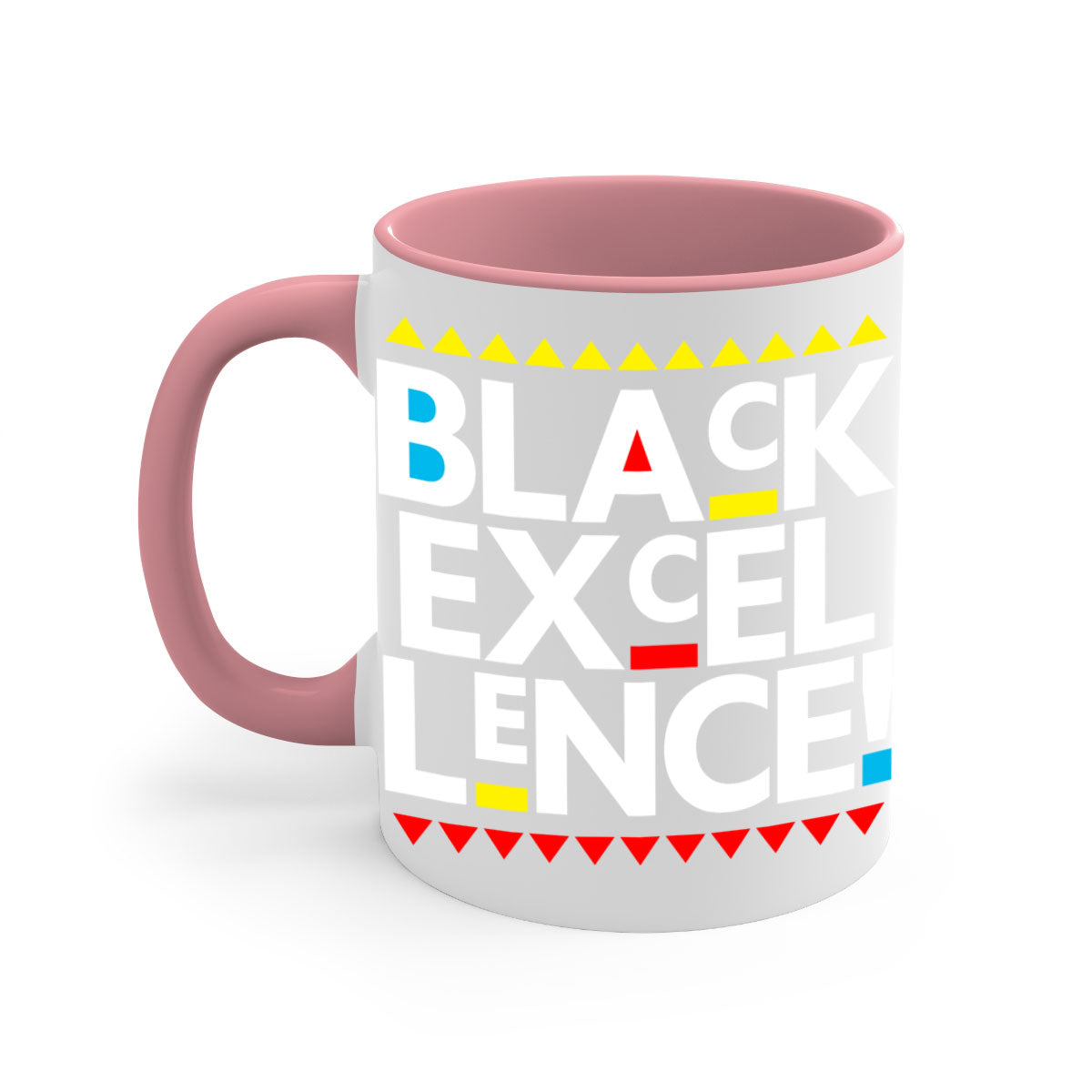 Black Excellence 210# Mug with colored handle and glossy finish, available in multiple colors and sizes.