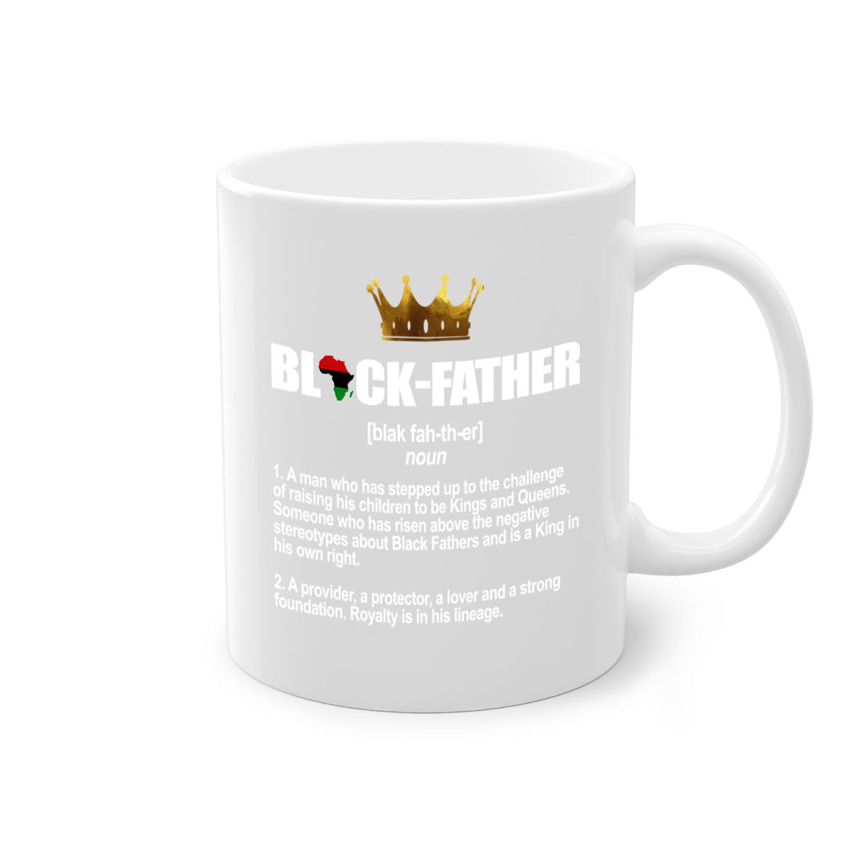 Black father 247# Mug featuring a glossy finish with a colored handle and interior, available in multiple colors.