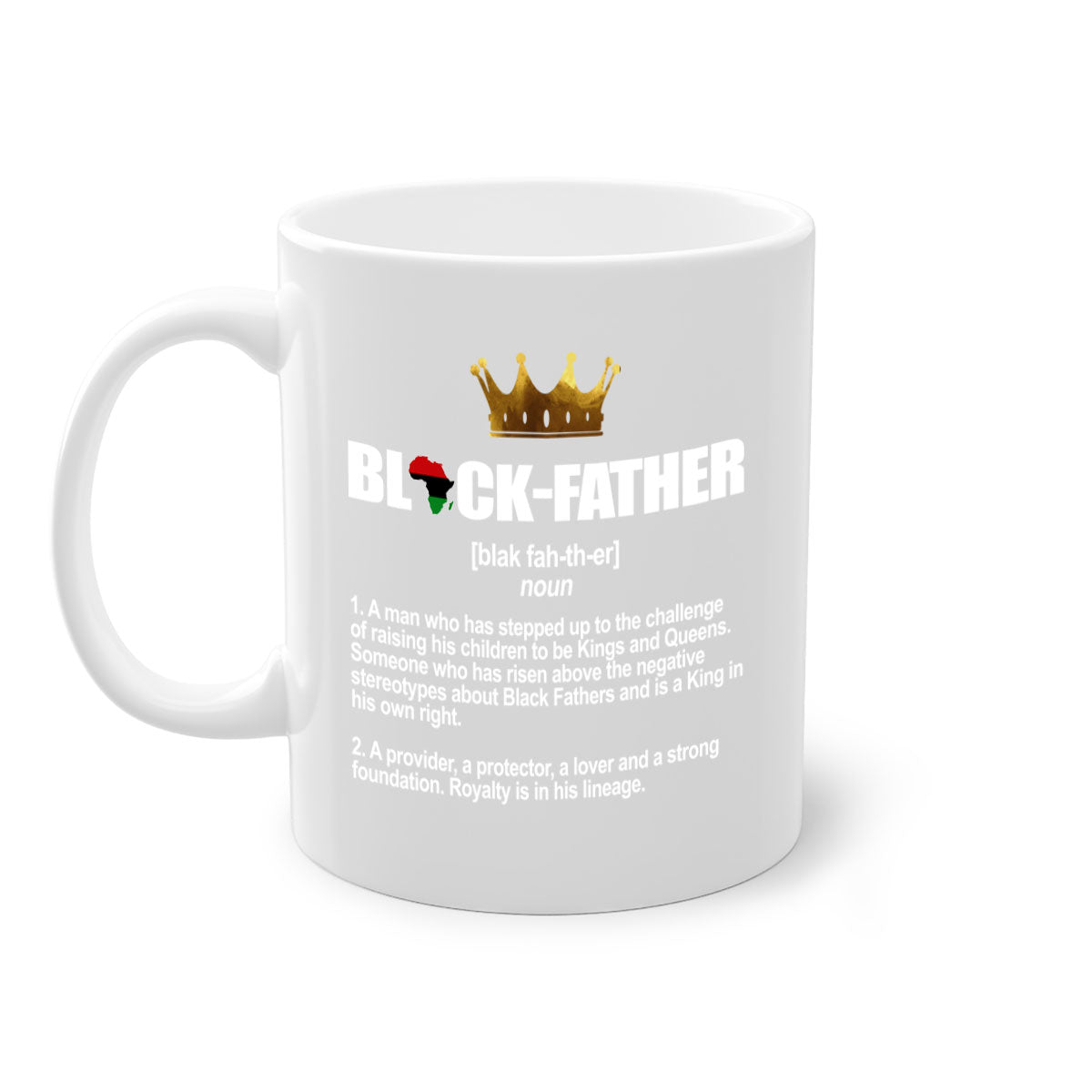 Black father 247# Mug featuring a glossy finish with a colored handle and interior, available in multiple colors.