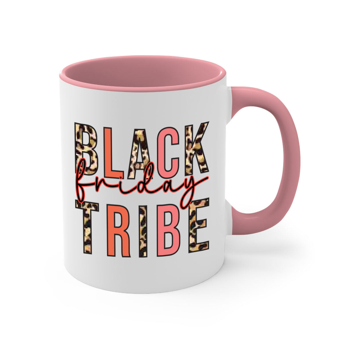 Black Friday Tribe 46# Mug with colorful handle and glossy finish, available in multiple sizes.