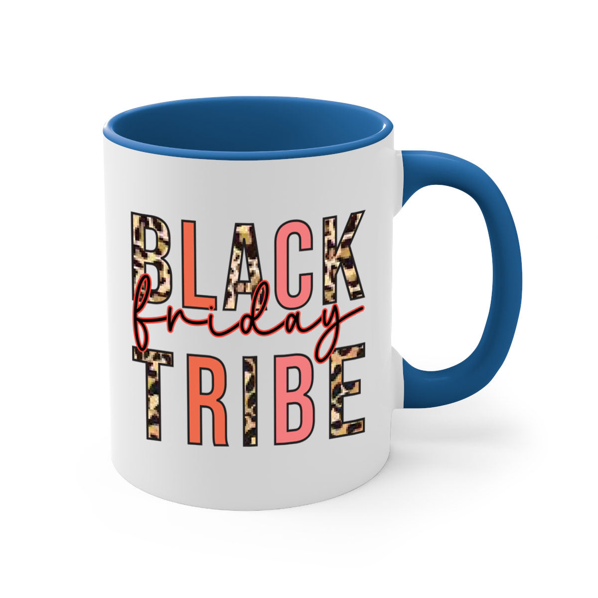 Black Friday Tribe 46# Mug with colorful handle and glossy finish, available in multiple sizes.