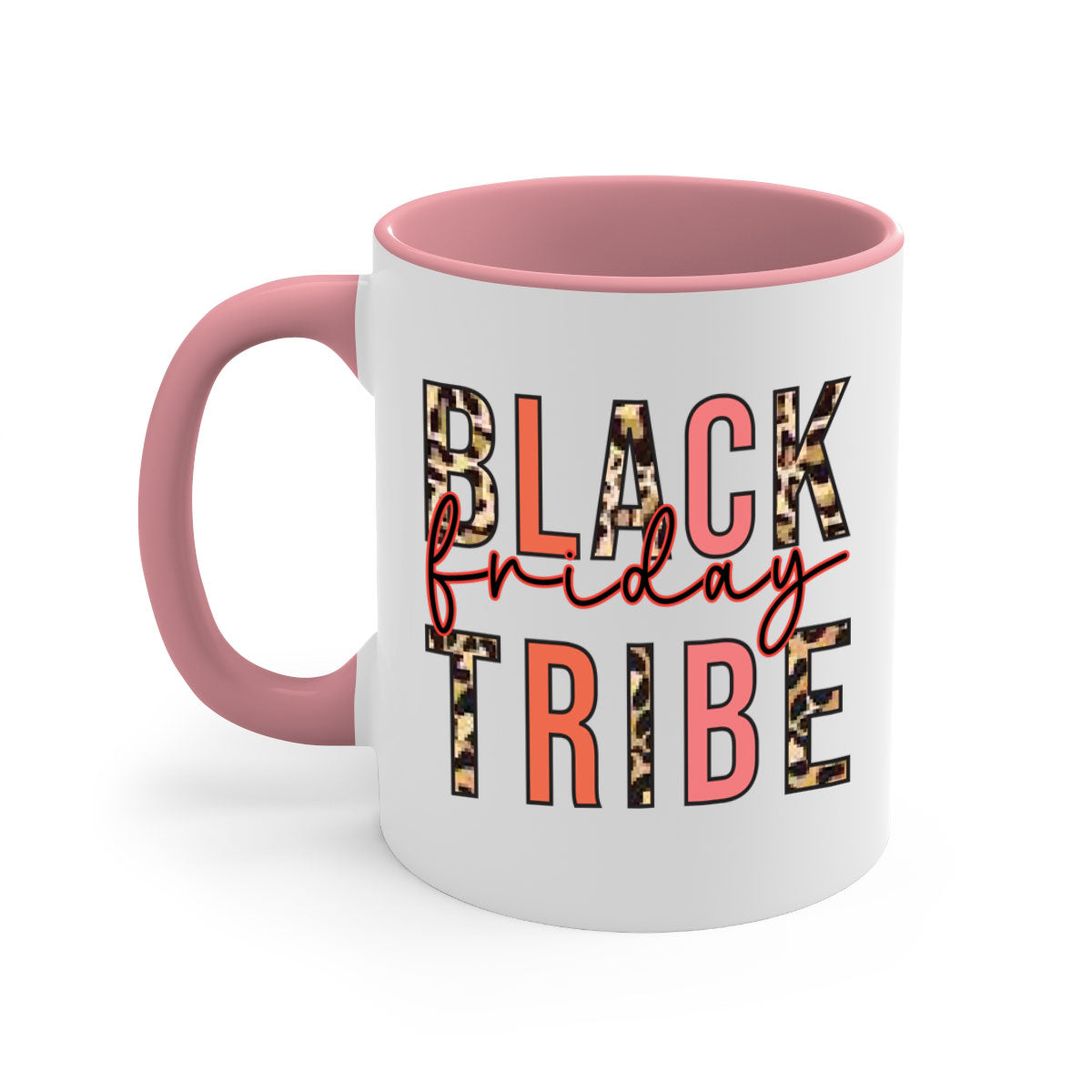 Black Friday Tribe 46# Mug with colorful handle and glossy finish, available in multiple sizes.