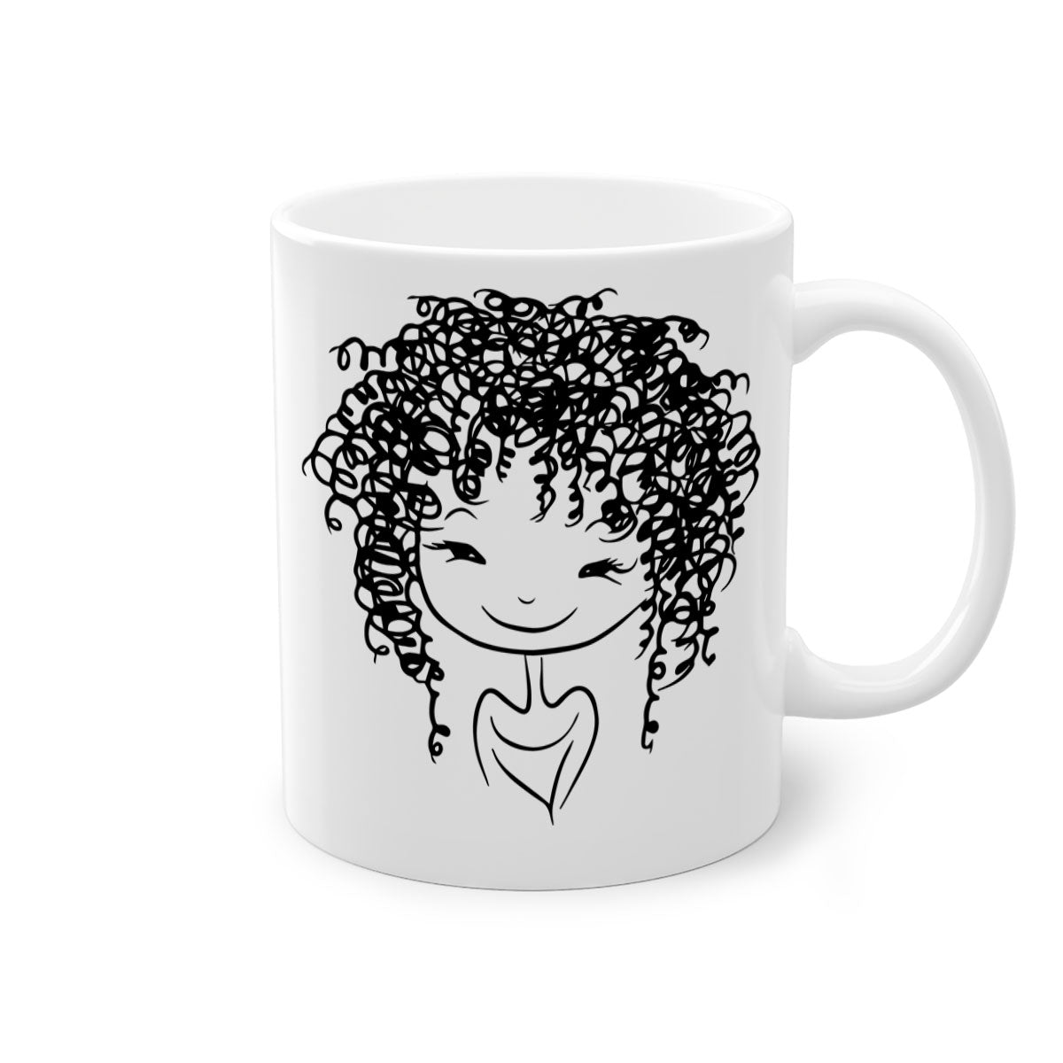 Black girl 17# Mug featuring a glossy finish with a colored handle and interior, available in multiple colors and sizes.