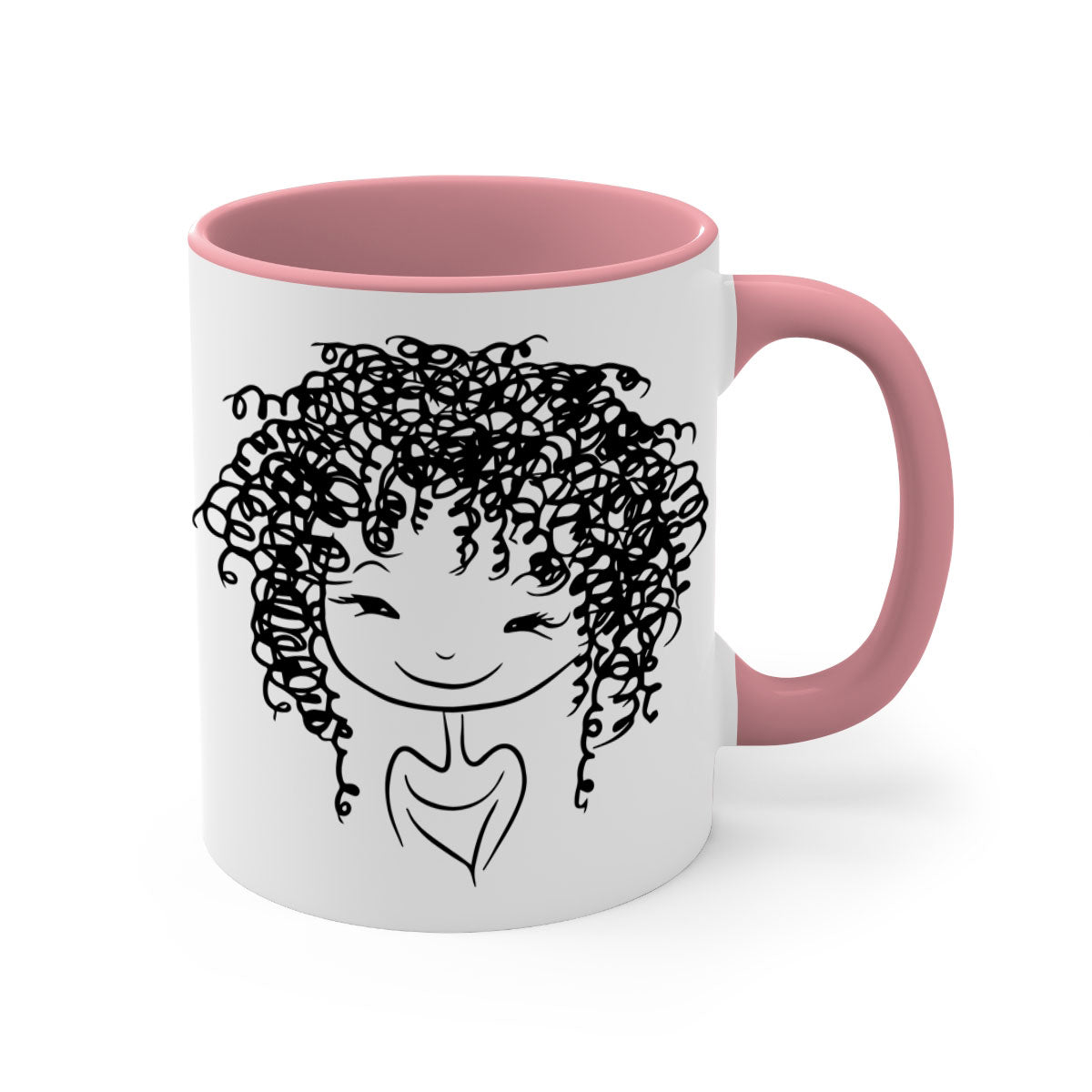 Black girl 17# Mug featuring a glossy finish with a colored handle and interior, available in multiple colors and sizes.