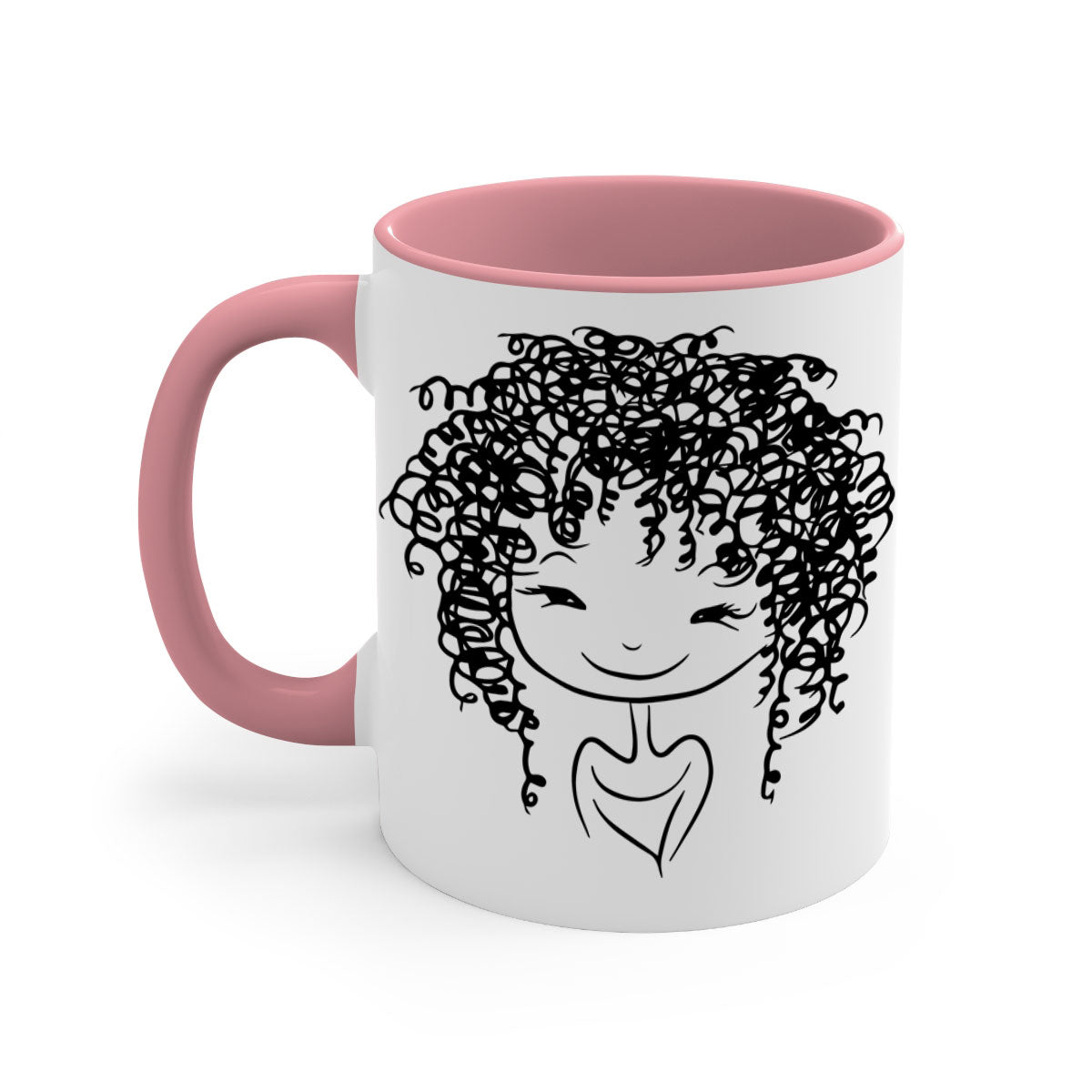 Black girl 17# Mug featuring a glossy finish with a colored handle and interior, available in multiple colors and sizes.