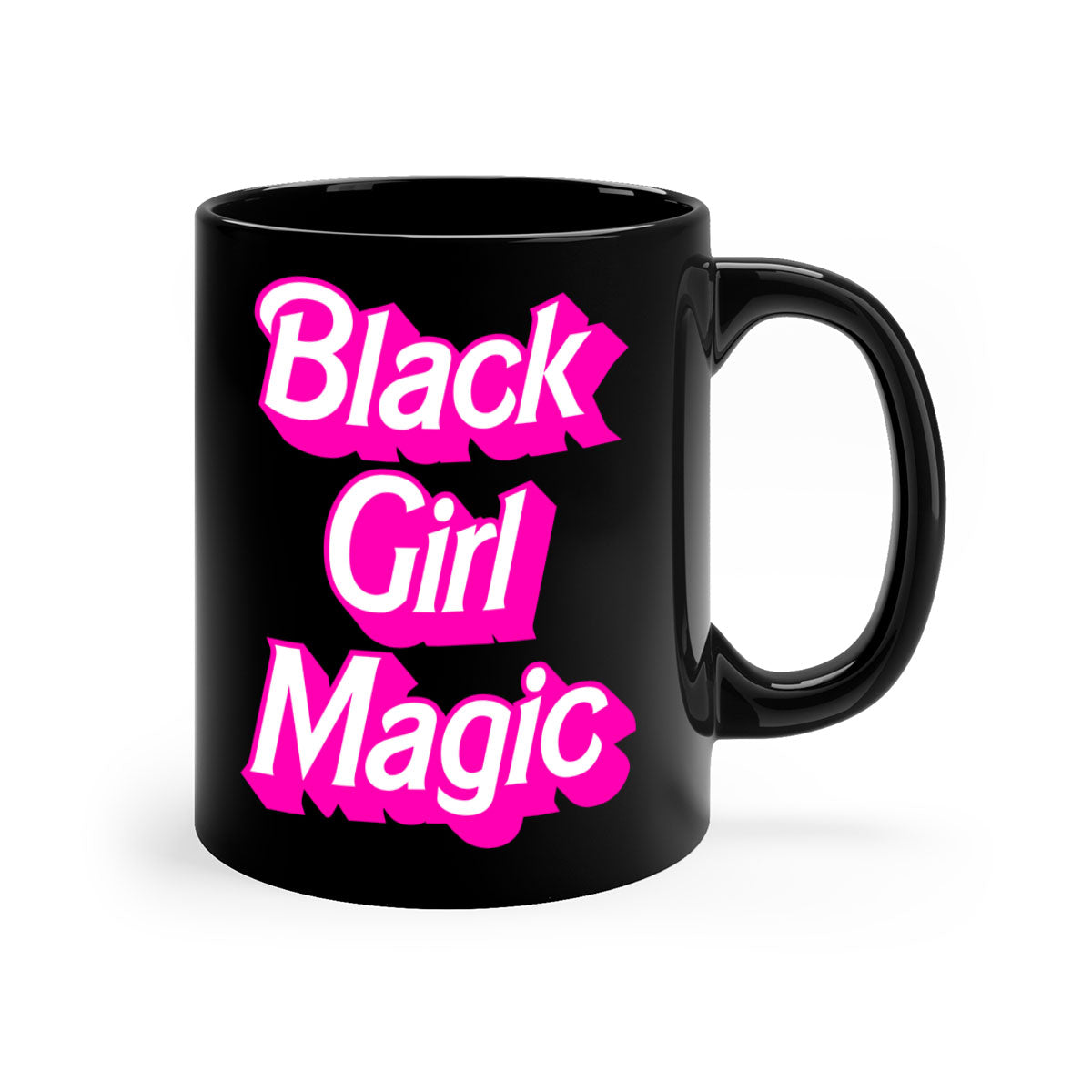 Black Girl Magic 206# Mug with colorful handle and interior, showcasing a glossy finish and stylish design.