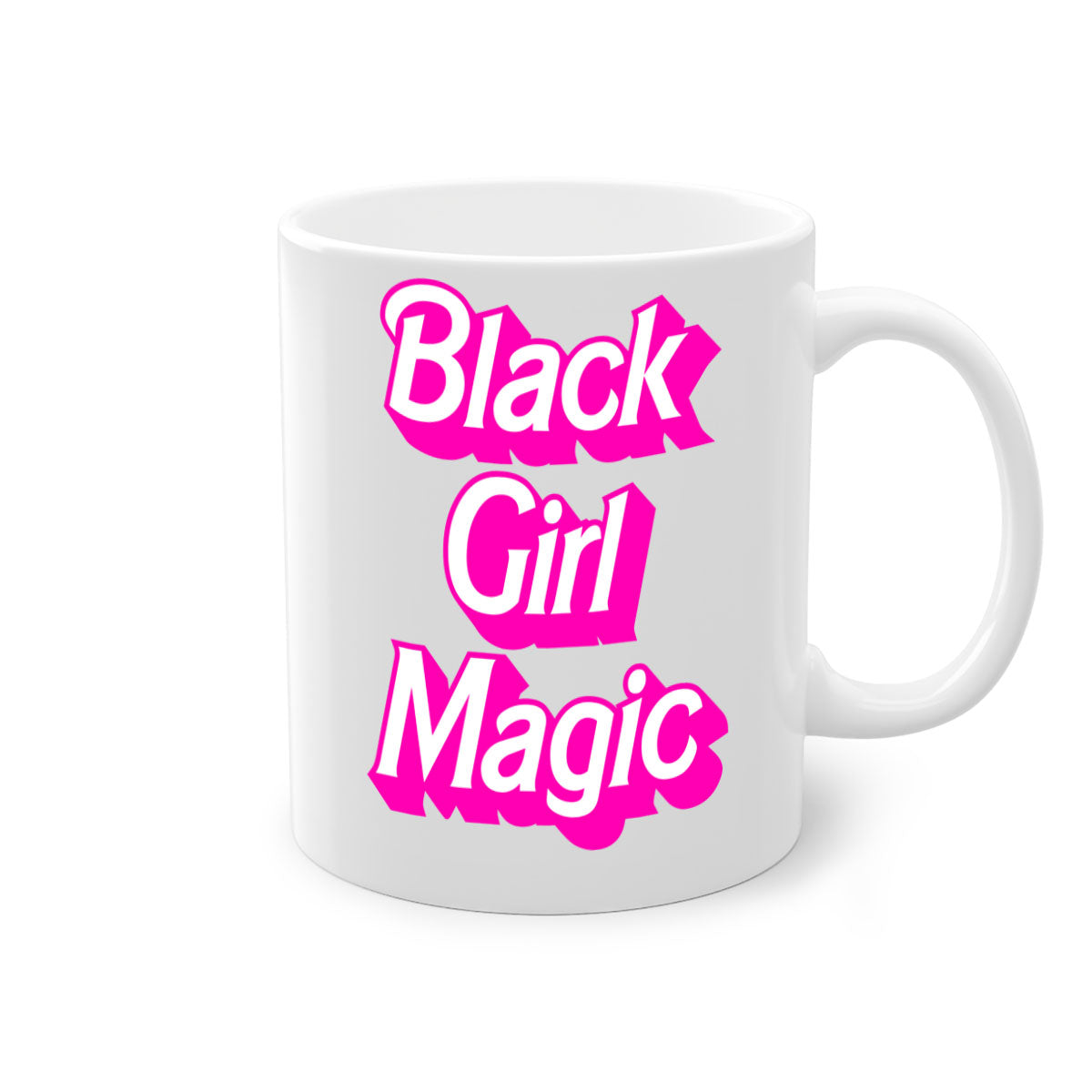 Black Girl Magic 206# Mug with colorful handle and interior, showcasing a glossy finish and stylish design.