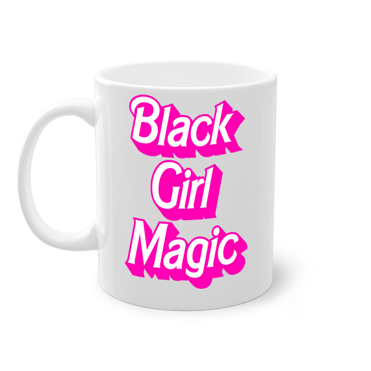 Black Girl Magic 206# Mug with colorful handle and interior, showcasing a glossy finish and stylish design.