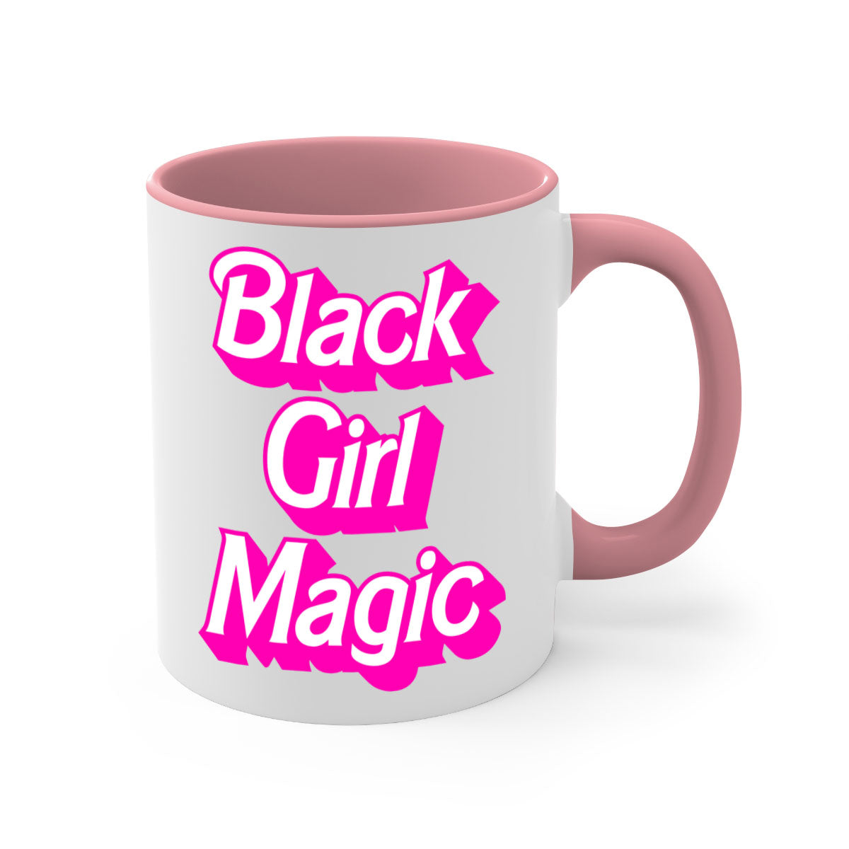 Black Girl Magic 206# Mug with colorful handle and interior, showcasing a glossy finish and stylish design.