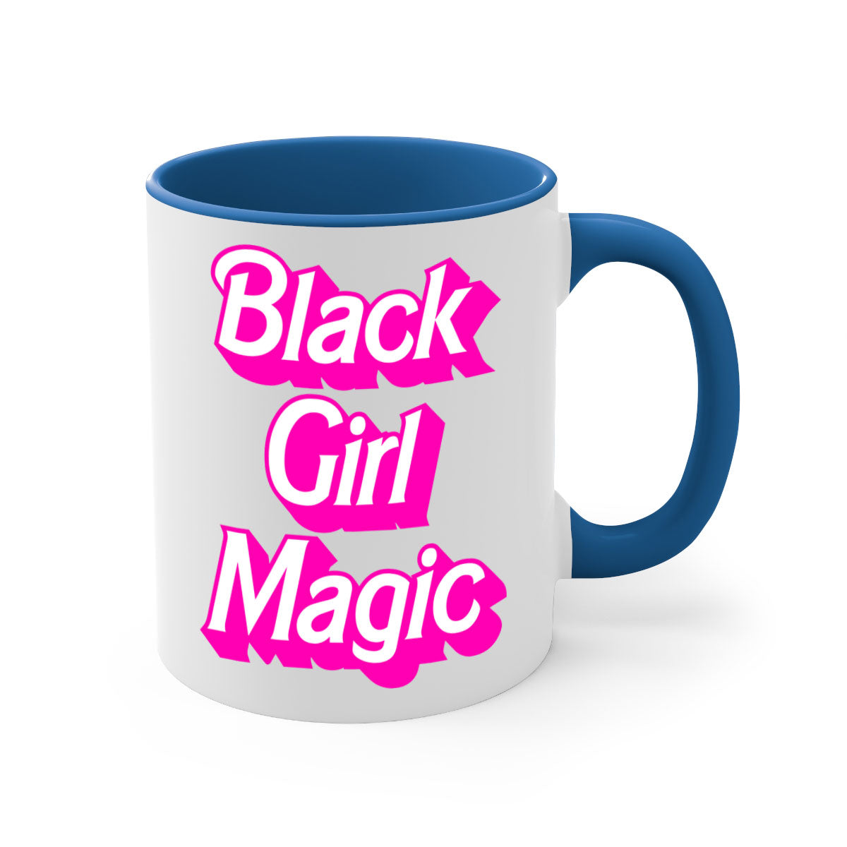 Black Girl Magic 206# Mug with colorful handle and interior, showcasing a glossy finish and stylish design.