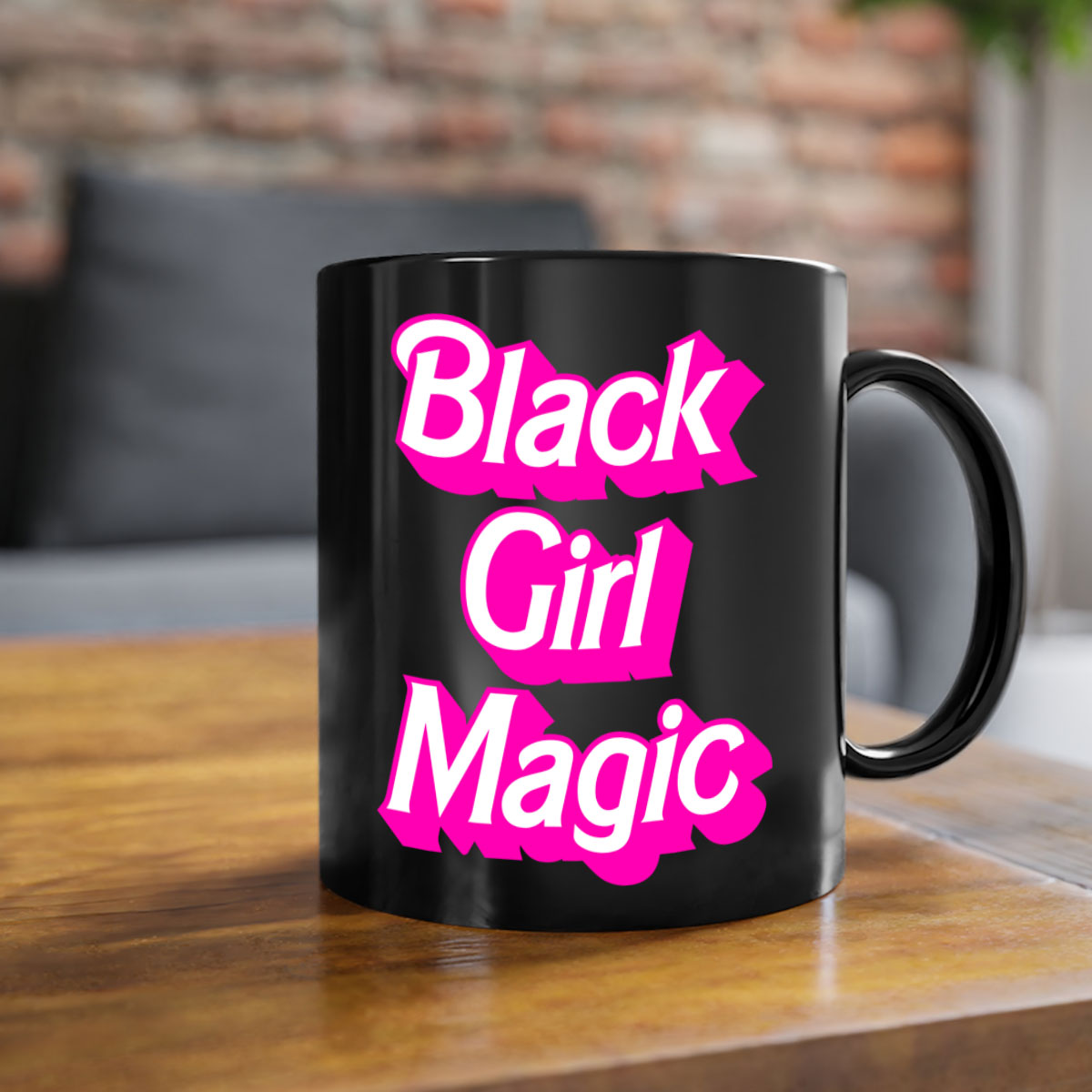 Black Girl Magic 206# Mug with colorful handle and interior, showcasing a glossy finish and stylish design.