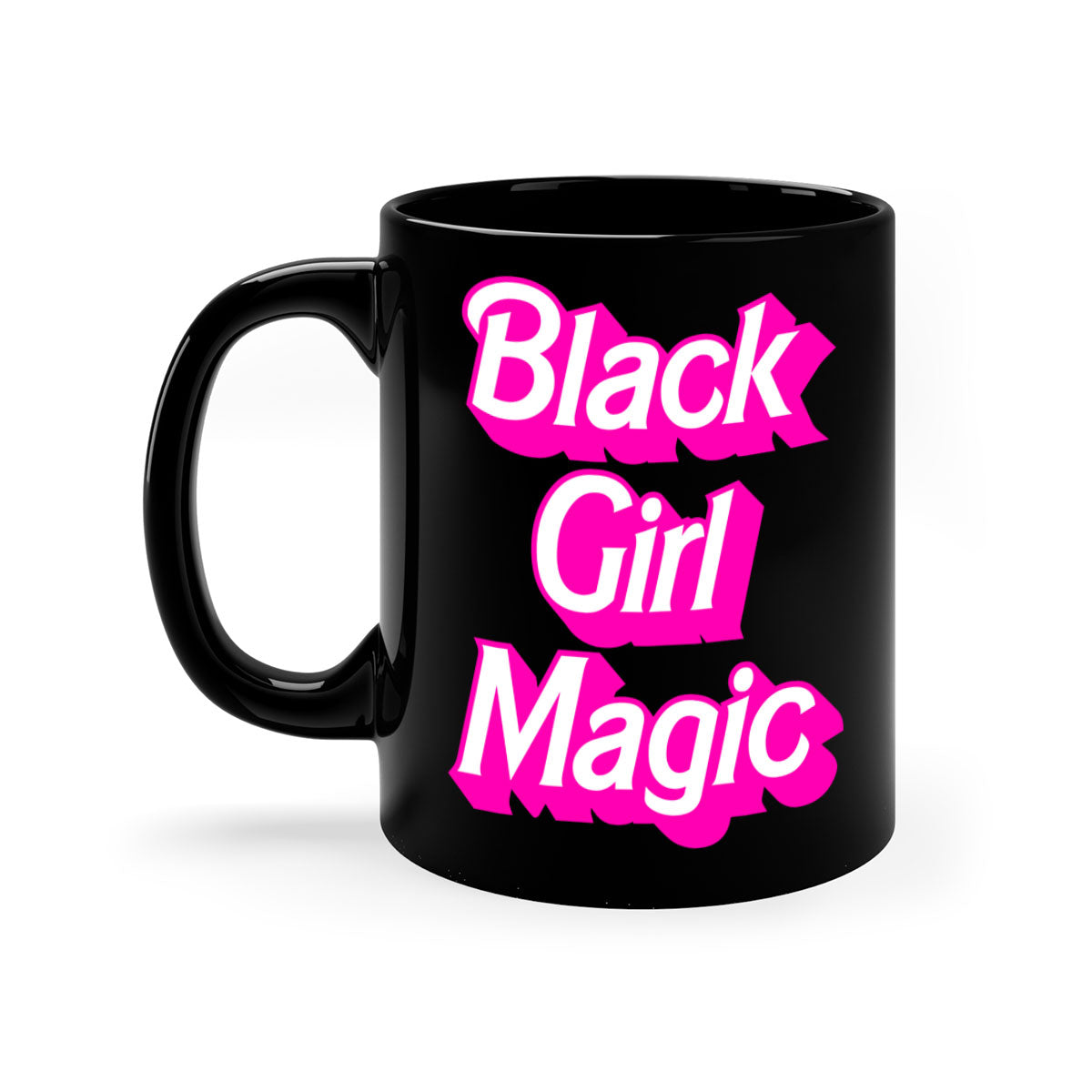 Black Girl Magic 206# Mug with colorful handle and interior, showcasing a glossy finish and stylish design.