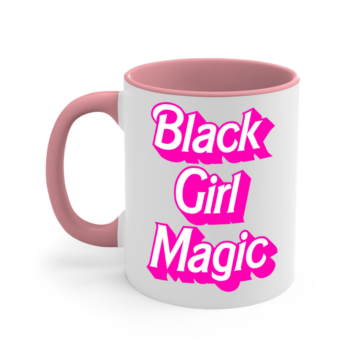 Black Girl Magic 206# Mug with colorful handle and interior, showcasing a glossy finish and stylish design.