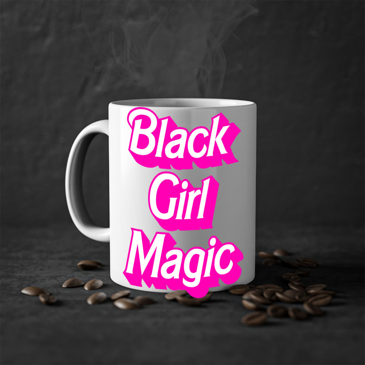 Black Girl Magic 206# Mug with colorful handle and interior, showcasing a glossy finish and stylish design.