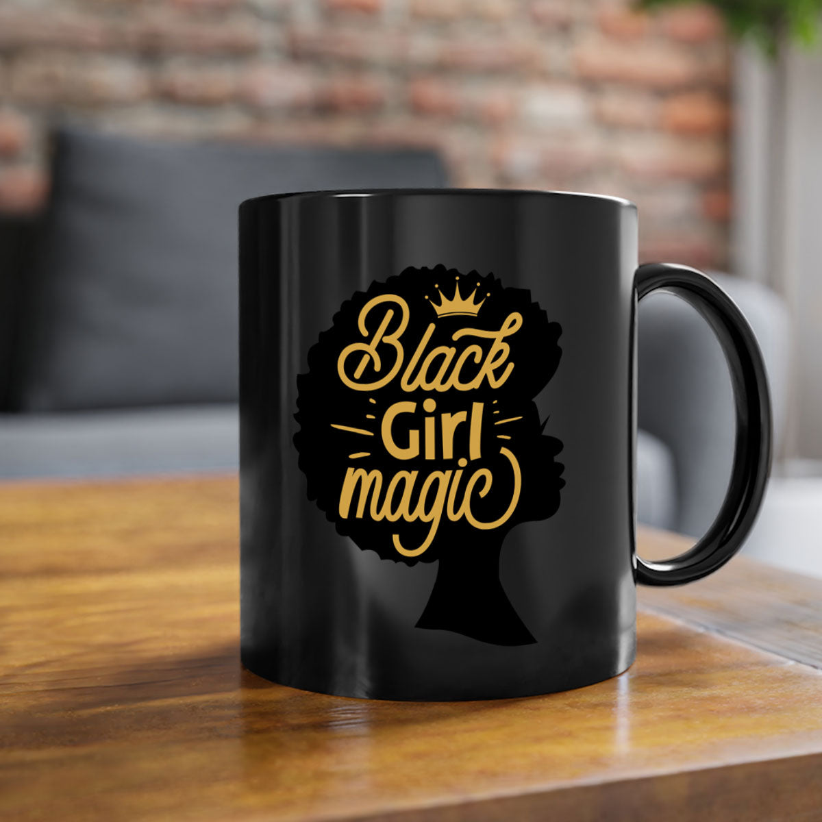 Black Girl Magic mug featuring a two-tone design with a colored handle and glossy finish, available in multiple colors.