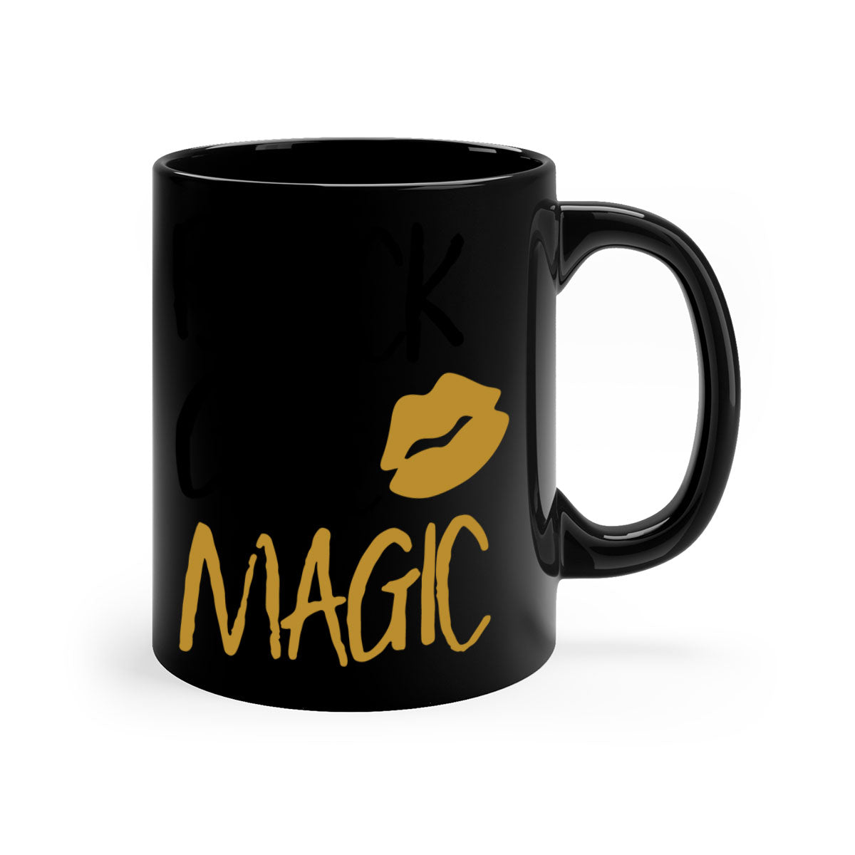 Black Girl Magic Lips Cocoandbanana Mug with colorful handle and glossy finish, available in multiple colors and sizes.