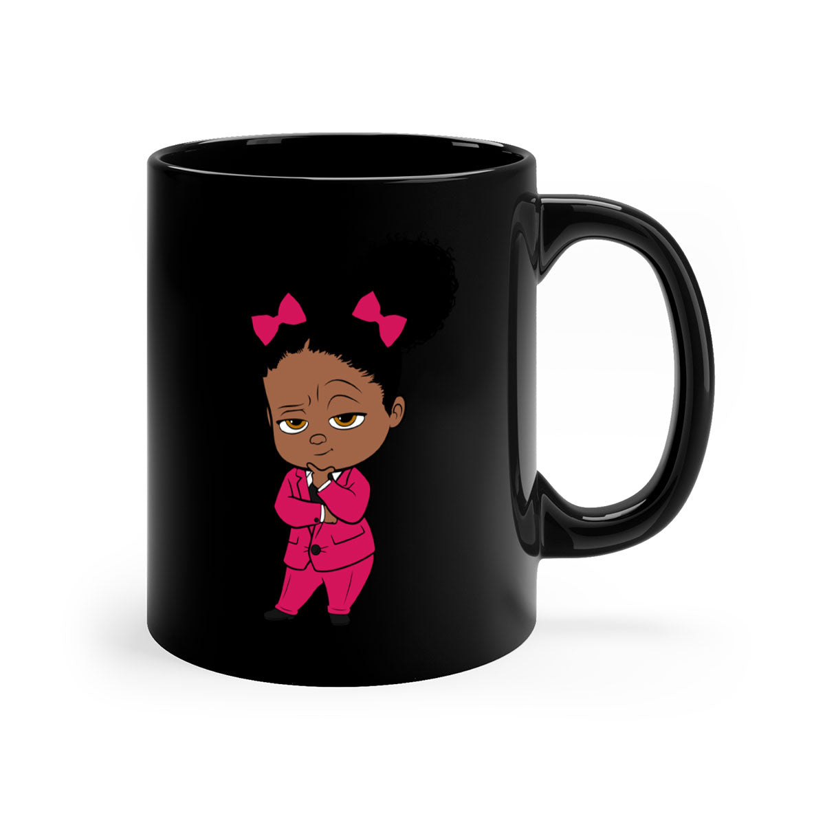 Black girl style 2# Mug featuring a two-tone design with a colored handle and interior, available in multiple colors.