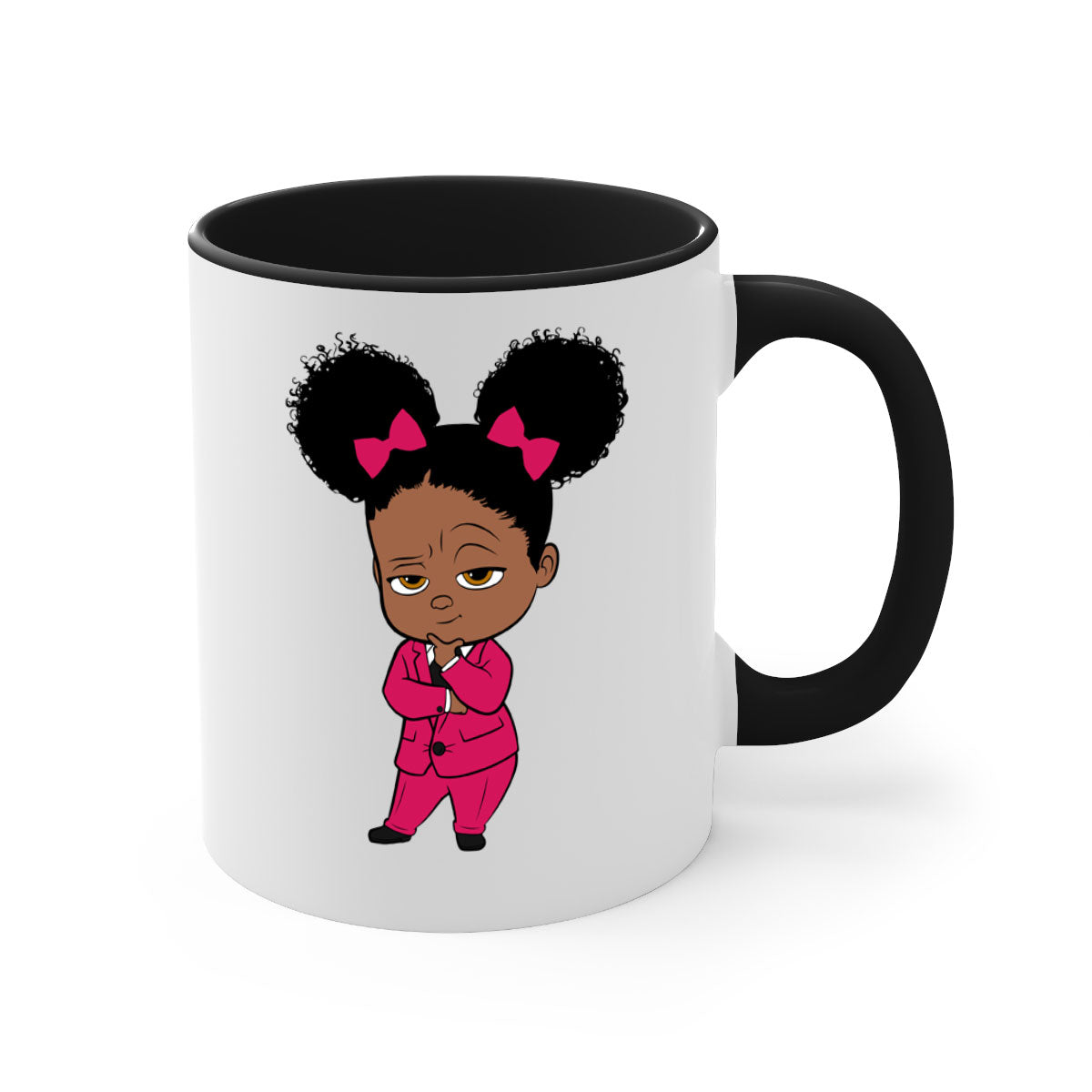 Black girl style 2# Mug featuring a two-tone design with a colored handle and interior, available in multiple colors.