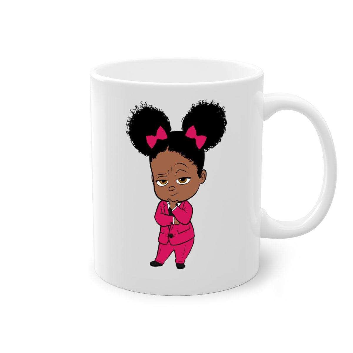 Black girl style 2# Mug featuring a two-tone design with a colored handle and interior, available in multiple colors.