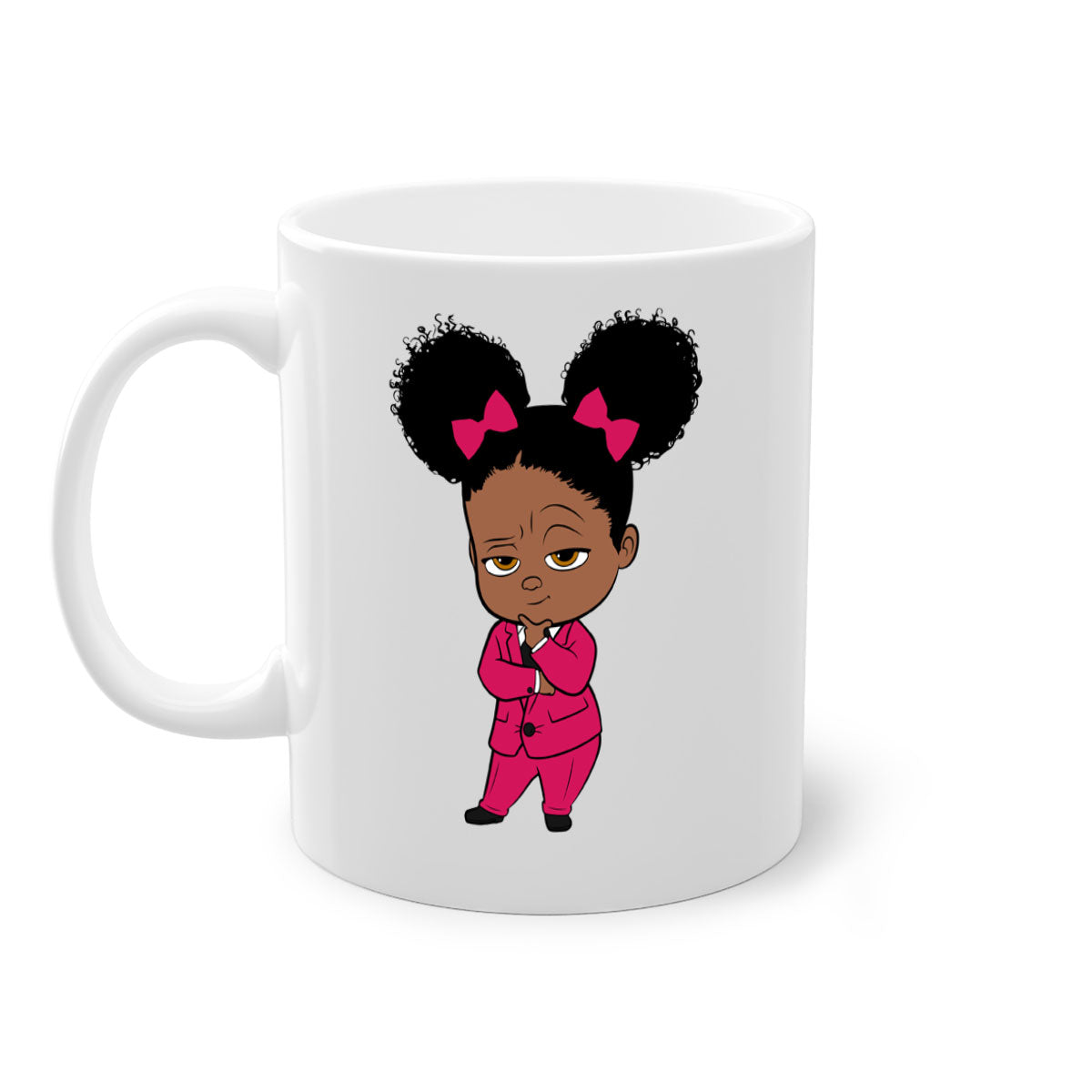 Black girl style 2# Mug featuring a two-tone design with a colored handle and interior, available in multiple colors.