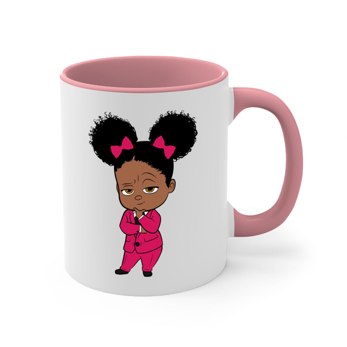 Black girl style 2# Mug featuring a two-tone design with a colored handle and interior, available in multiple colors.