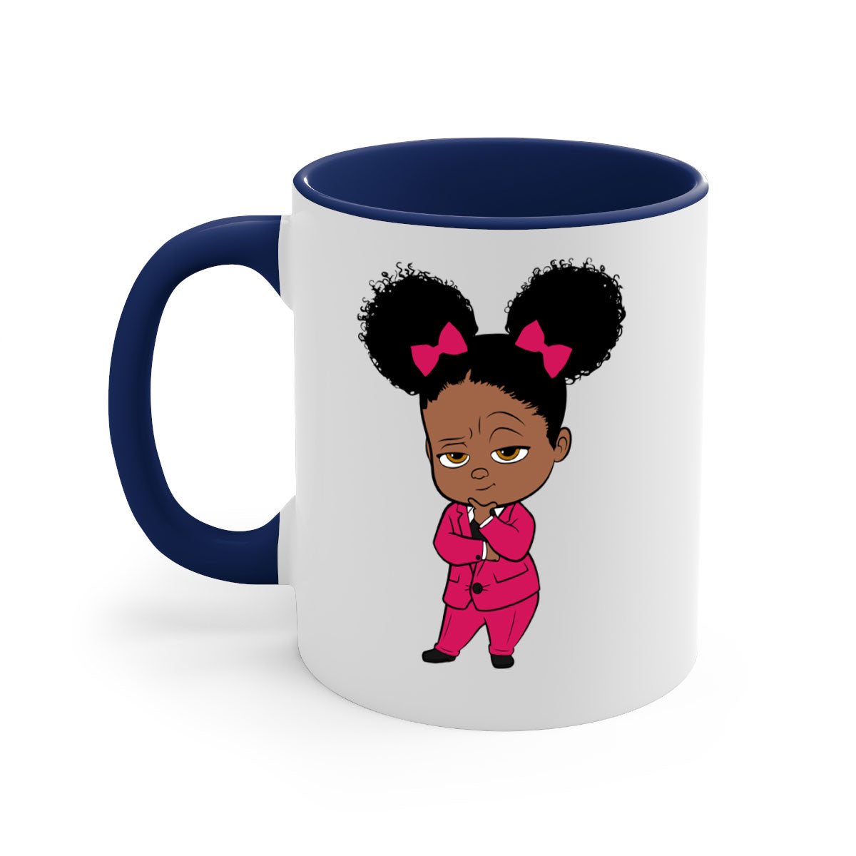 Black girl style 2# Mug featuring a two-tone design with a colored handle and interior, available in multiple colors.