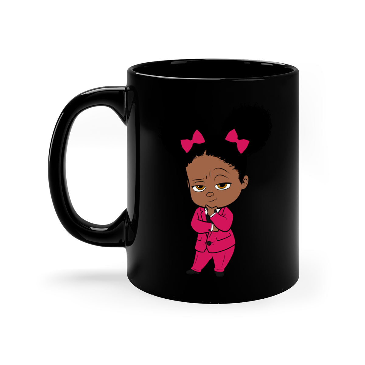 Black girl style 2# Mug featuring a two-tone design with a colored handle and interior, available in multiple colors.