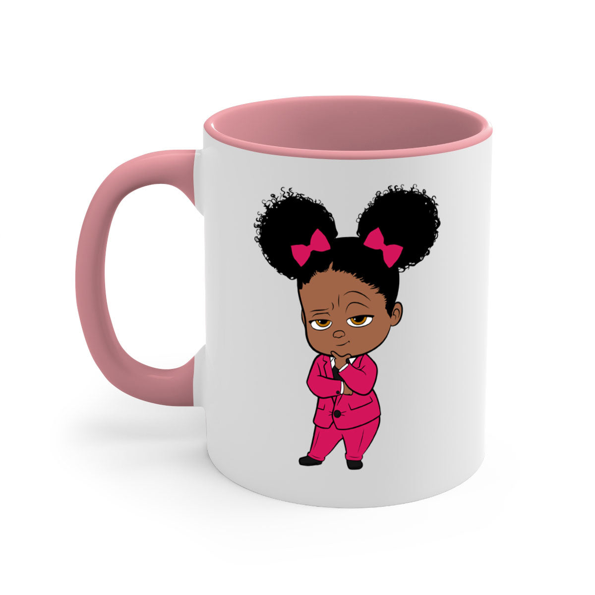 Black girl style 2# Mug featuring a two-tone design with a colored handle and interior, available in multiple colors.