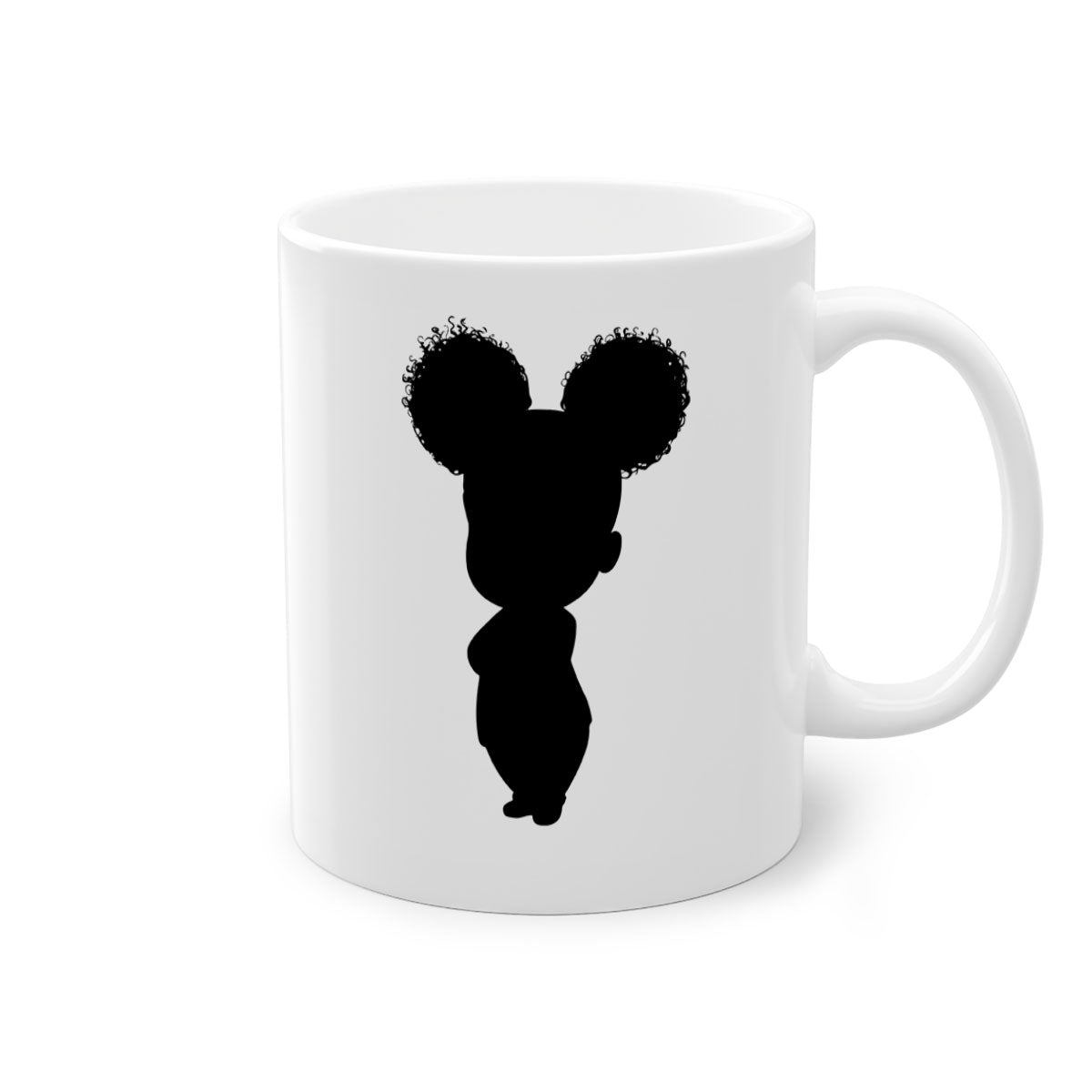 Black girl style 6# Mug featuring a two-tone design with a colored handle and glossy finish, available in multiple colors.