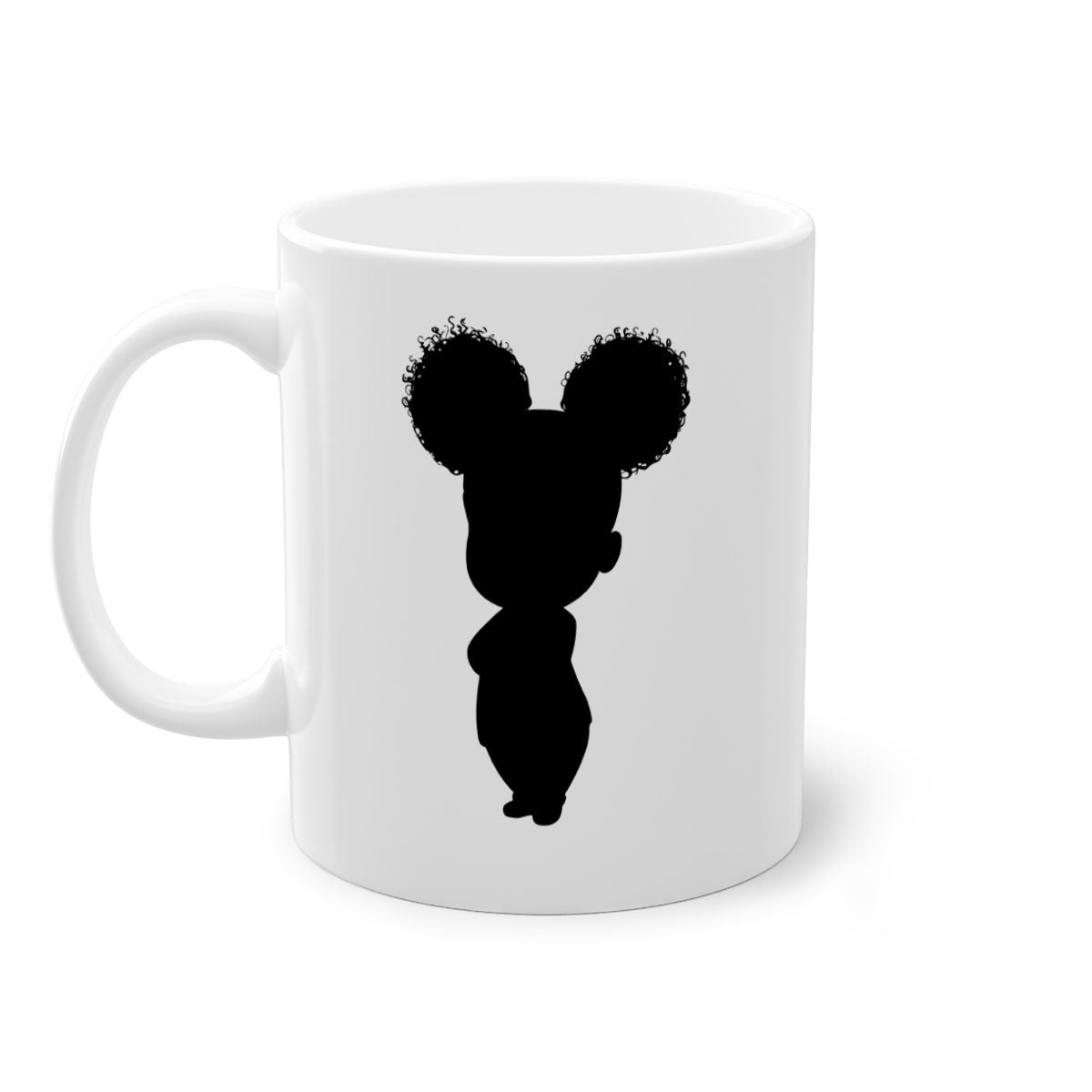 Black girl style 6# Mug featuring a two-tone design with a colored handle and glossy finish, available in multiple colors.