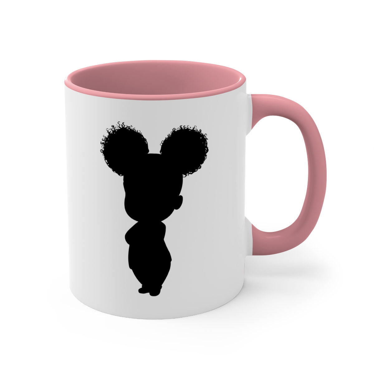 Black girl style 6# Mug featuring a two-tone design with a colored handle and glossy finish, available in multiple colors.