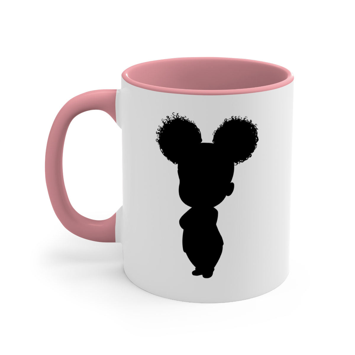 Black girl style 6# Mug featuring a two-tone design with a colored handle and glossy finish, available in multiple colors.