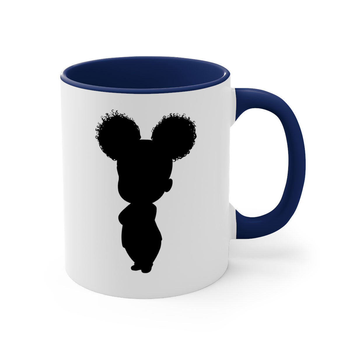 Black girl style 6# Mug featuring a two-tone design with a colored handle and glossy finish, available in multiple colors.