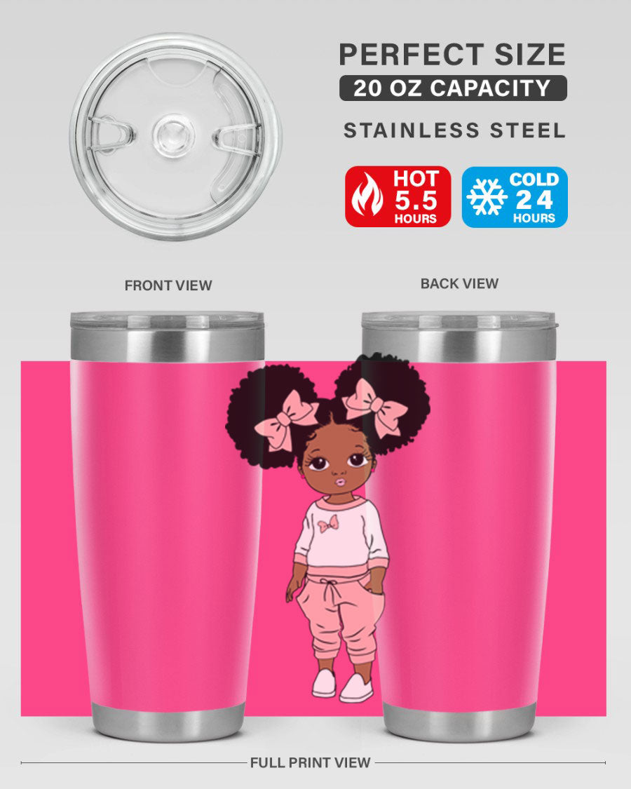 Black Girl Style 9# Tumbler in stainless steel with a stylish design, perfect for hot and cold beverages.