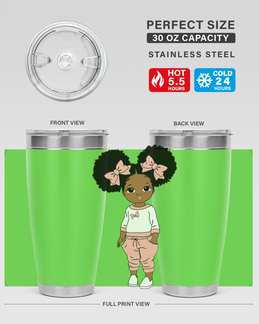 Black Girl Style 9# Tumbler in stainless steel with a stylish design, perfect for hot and cold beverages.