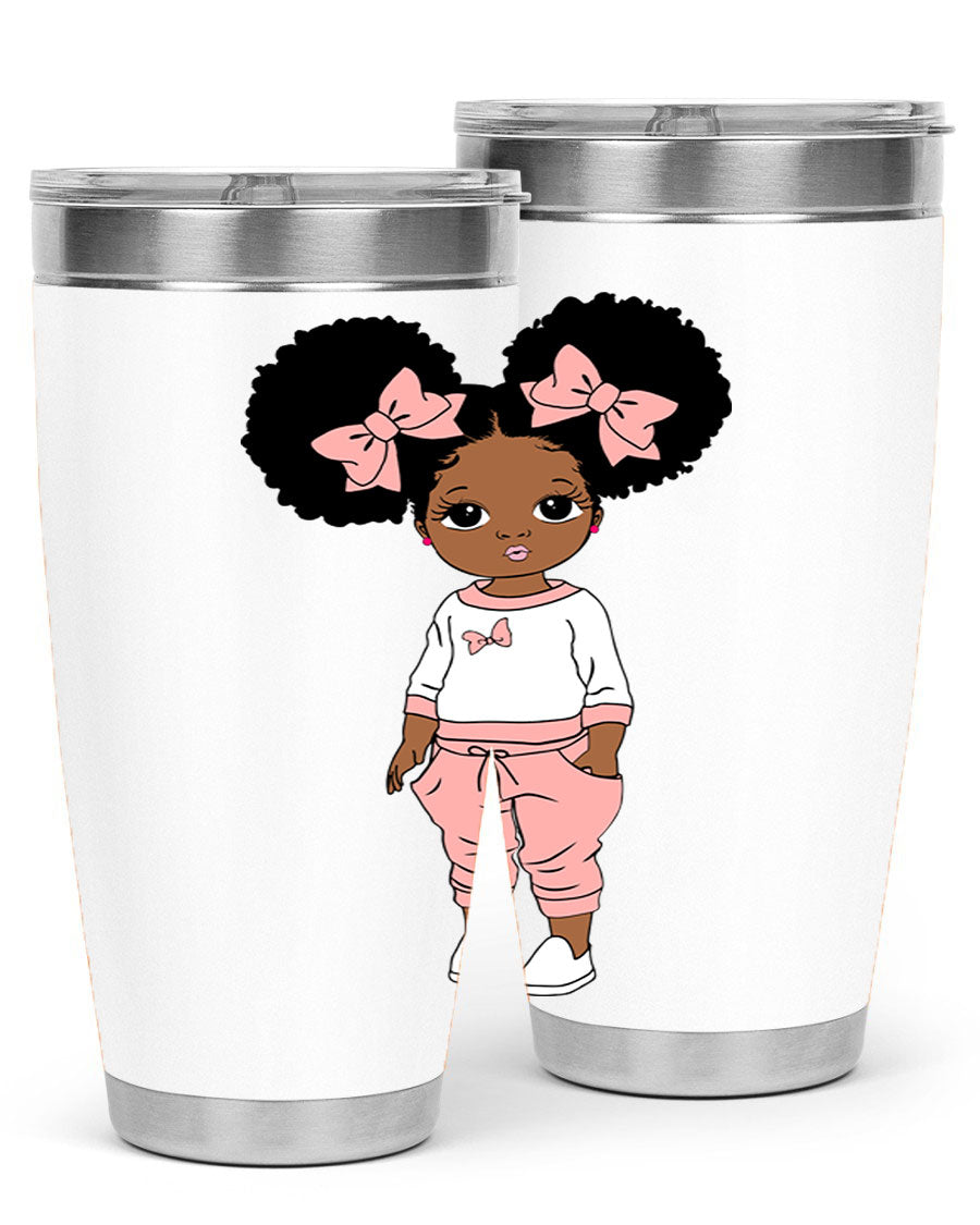 Black Girl Style 9# Tumbler in stainless steel with a stylish design, perfect for hot and cold beverages.