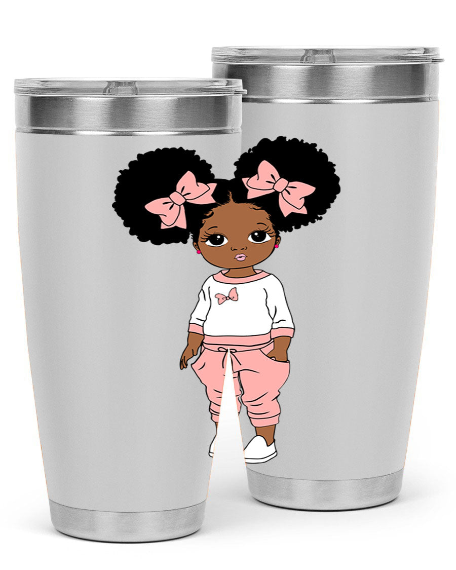 Black Girl Style 9# Tumbler in stainless steel with a stylish design, perfect for hot and cold beverages.