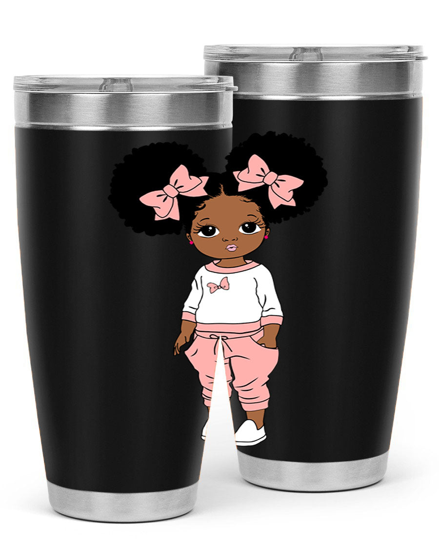 Black Girl Style 9# Tumbler in stainless steel with a stylish design, perfect for hot and cold beverages.