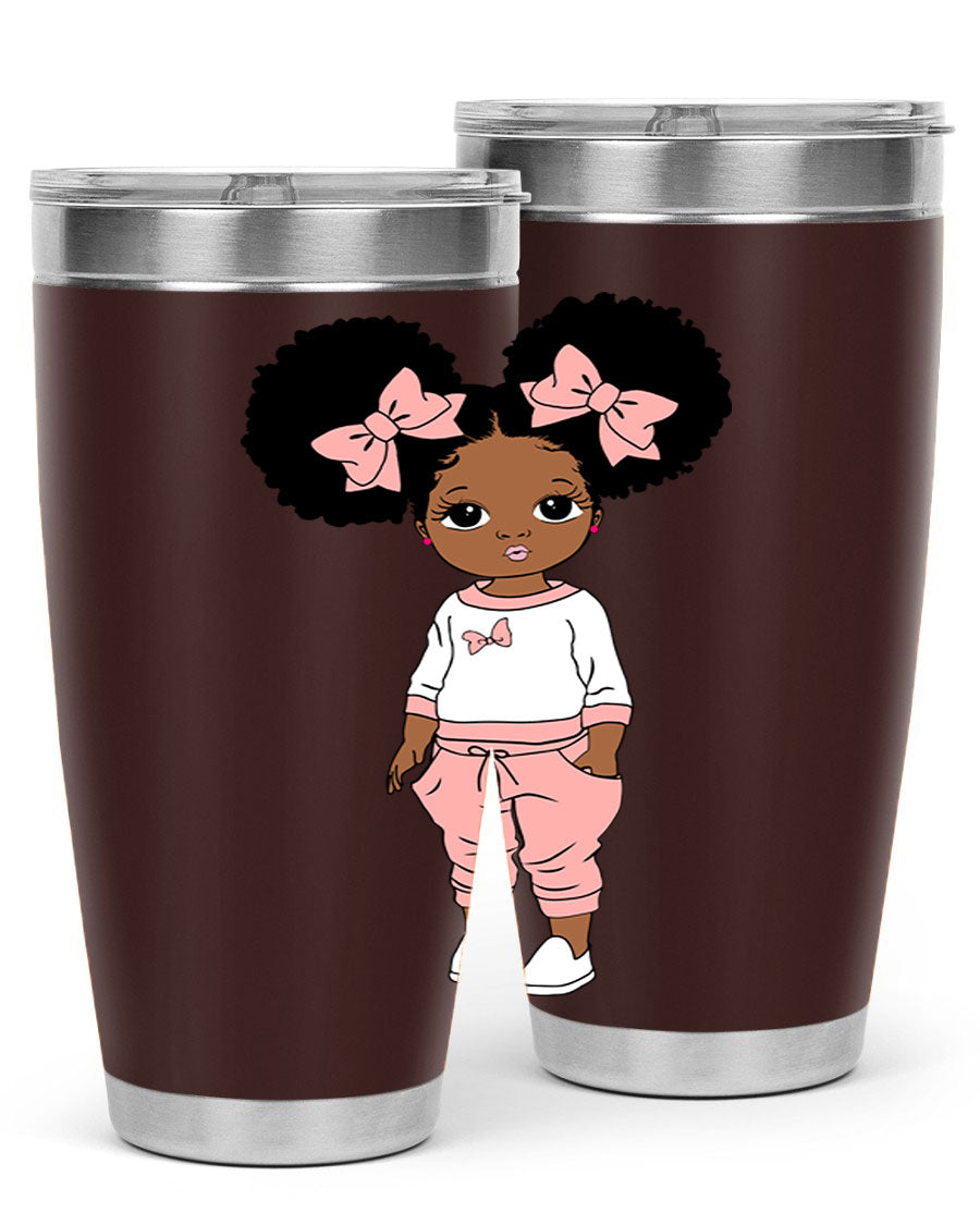 Black Girl Style 9# Tumbler in stainless steel with a stylish design, perfect for hot and cold beverages.