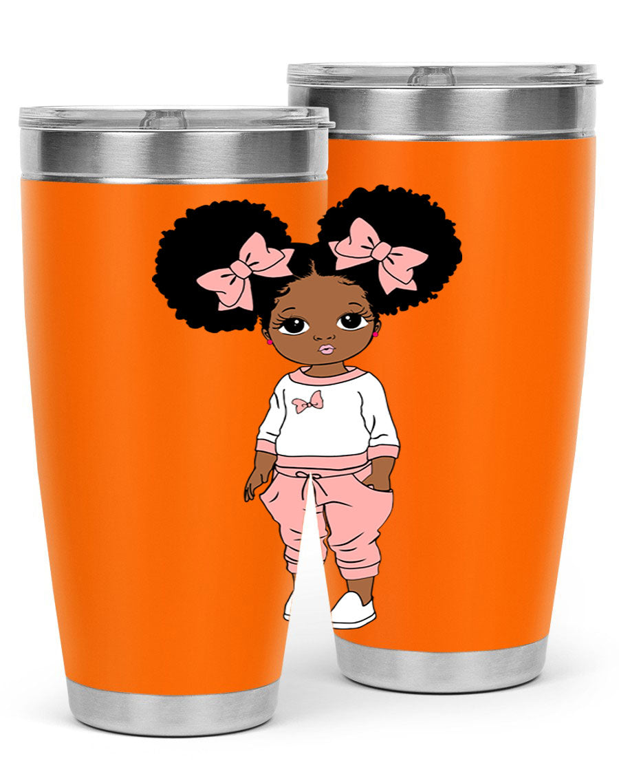 Black Girl Style 9# Tumbler in stainless steel with a stylish design, perfect for hot and cold beverages.