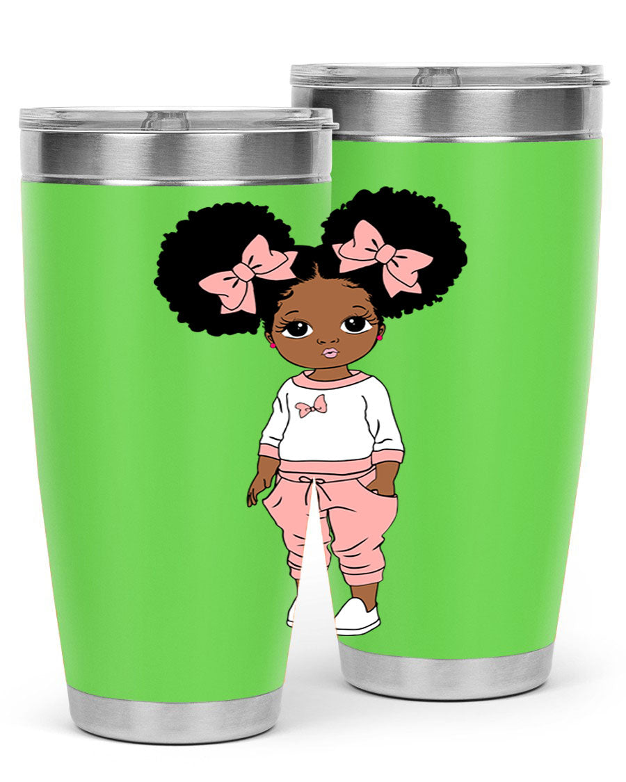 Black Girl Style 9# Tumbler in stainless steel with a stylish design, perfect for hot and cold beverages.