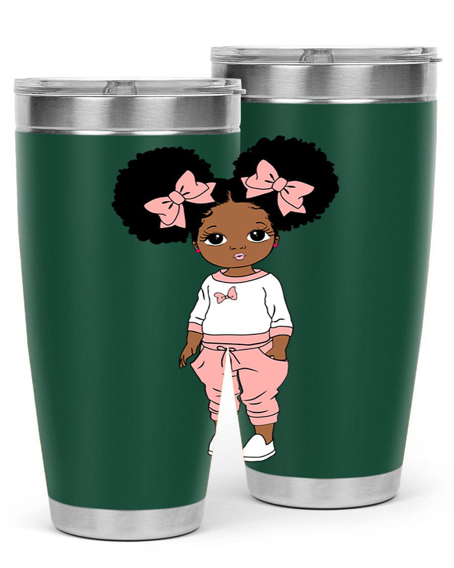 Black Girl Style 9# Tumbler in stainless steel with a stylish design, perfect for hot and cold beverages.